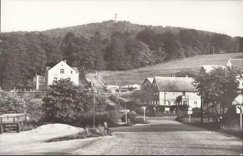 Oybin, Hain, Haute forêt, Vue de rue et de maison, incurvée