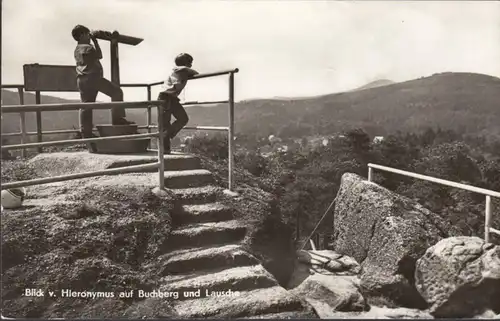 Blick vom Hieronymus auf Buchberg und Lausche, gelaufen 1974