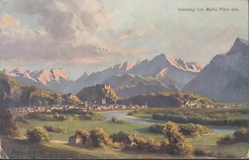 Salzburg von Maria Plain aus, gelaufen 1927