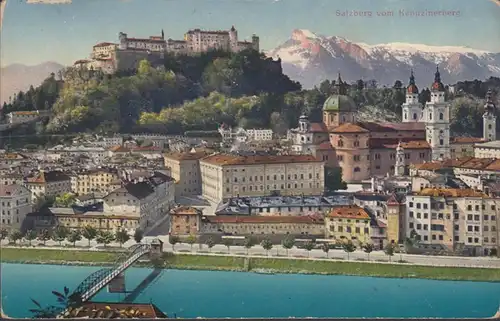 Salzburg vom Kapuzinerberg, gelaufen 1923