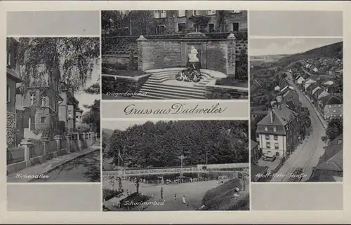 Dudweiler, bouleau, rue Adolf Hitler, monument, piscine, incurvée