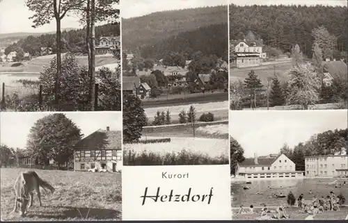 Hetzdorf, Stadtansichten, Freibad, gelaufen 1974