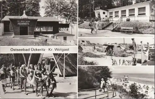 Ückeritz, Tanzbar Fischerhütte, Strandansichten, gelaufen