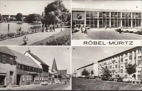 Röbel-Müritz, promenade, grand magasin, rue Juri-Gagarin, couru
