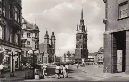 Halle, Saale, Marktplatz, Fachdrogerie Helmbold, gelaufen