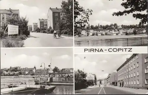 Pirna, vue sur Sonenstein, Paul Harnisch Strasse, couru en 1981