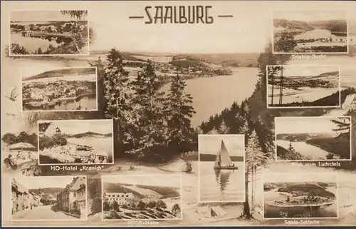 Saalburg, Hotel Kranich, FDGB Heim, Saale Schleife, ungelaufen