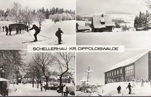 Schellerhauer en hiver, skieurs, casino, couru