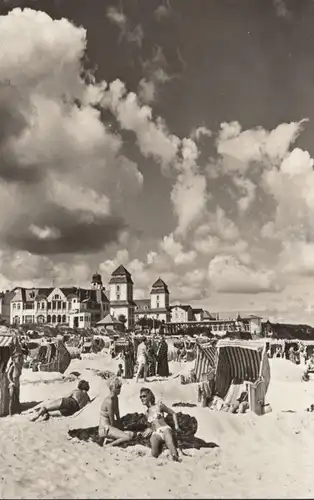 Binz, Strand, Strandkörbe, gelaufen 1969