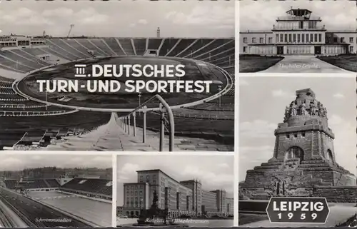 Leipzig, Deutsches Turn- und Sportfest 1959, ungelaufen