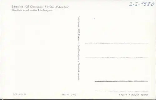 Schönfeld, HOG Putzmühle, ungelaufen