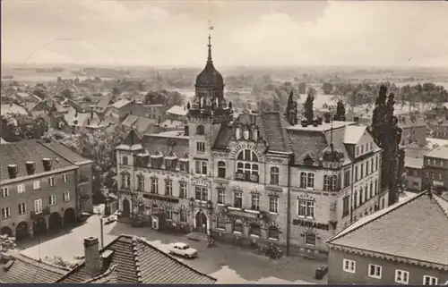 Bad Lausick, hôtel de ville, bureau de poste, caisse d'épargne, couru en 1973