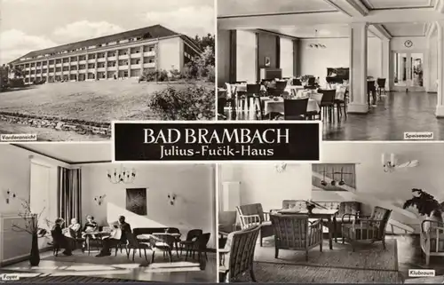 Bad Brambach, Julius Fucik Haus, salle à manger, club, foyer, couru 1971