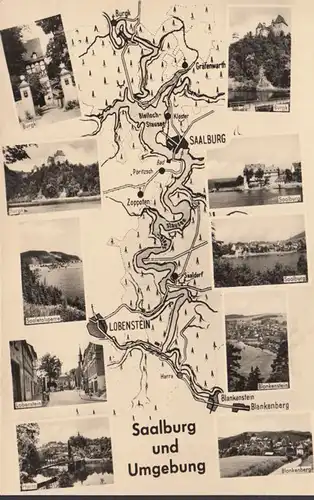 Saalburg und Umgebung, ungelaufen