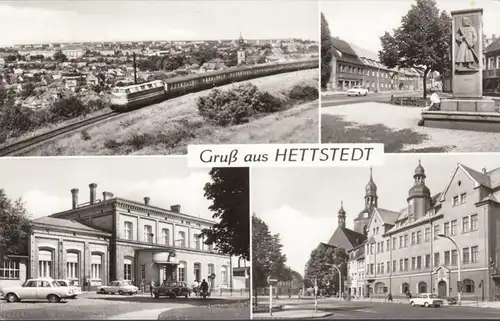 Hettstedt, Markt, Bahnhof, Rathaus, Kirche, gelaufen