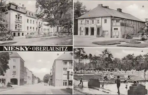 Niesky, Krankenhaus, Lichtspiele, Neubauten, Bad, gelaufen 1982