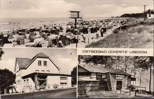 Ückeritz, Strand, Ratscafe, Fischerhütte, gelaufen 1979