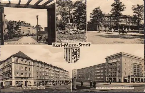 Karl Marx ville, nouvelles constructions, gare centrale, Annenstrasse, couru