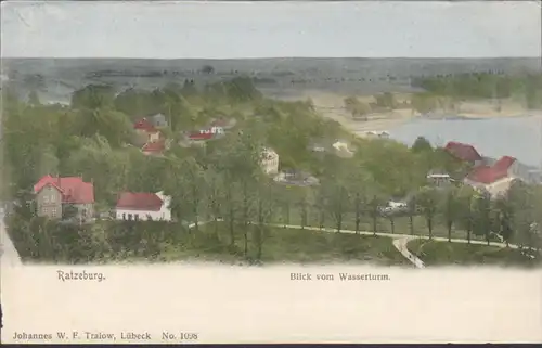 Ratzeburg, Blick vom Wasserturm, ungelaufen