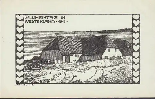 Sylt, Blumentag in Westerland 1911, Künstlerkarte, ungelaufen