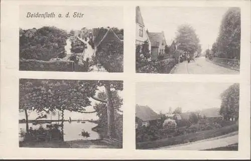 Beidenfleth an der Stör, Stadtansichten, Stör mit Schiffen, ungelaufen