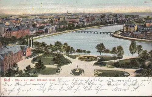 Kiel, Blick auf den kleinen Kiel, gelaufen 1905