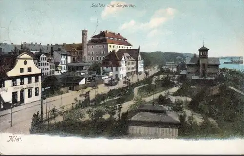 Kiel, Schloss und Seegarten, gelaufen 1907