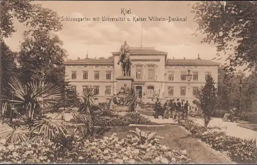 Kiel, Schlossgarten, Universität und Denkmal, gelaufen 1912