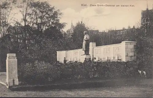 Kiel, Claus Groth Denkmal, gelaufen 1912