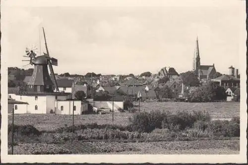 AK Marne (Holstein), Stadtansicht, Mühle, Kirche, ungelaufen