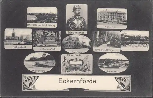 Eckernförde, Seminar, Süderdenkmal, Mövenberg, Borby, ungelaufen