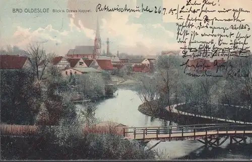 Bad Oldesloe, Blick von der Drews Koppel, gelaufen 1905