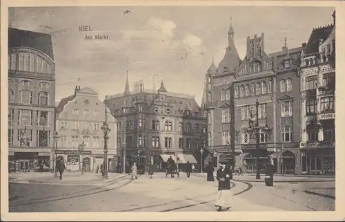 Kiel, Am Markt, Buchbinderei, Bankverein, couru 1914