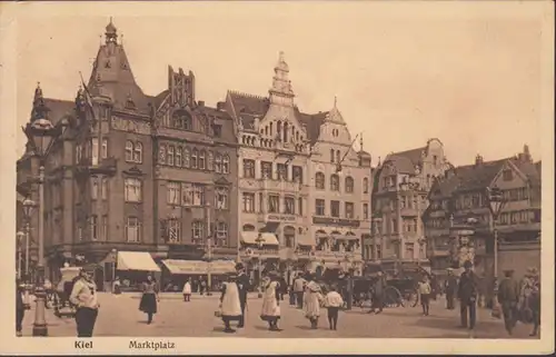 Kiel, Marktplatz, Hofkonditorei, gelaufen 1912
