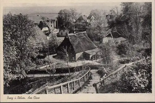 AK Burg, (Dithmarschen), Am Cleve, Reetdachhäuser, ungelaufen