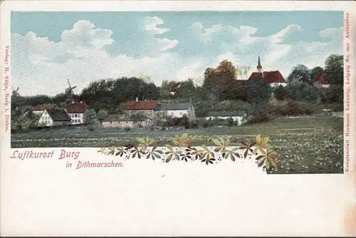 AK Burg, (Dithmarschen), Stadtansicht, Windmühlen, Kirche, ungelaufen