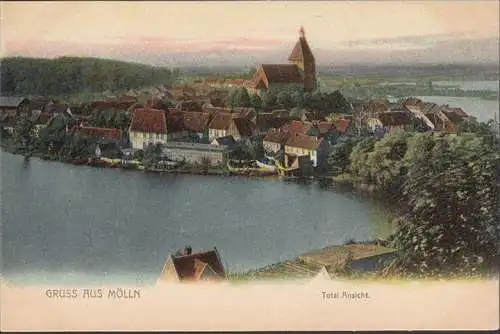 AK Gruss aus Mölln, Stadtansicht, Kirche, ungelaufen- datiert 1903