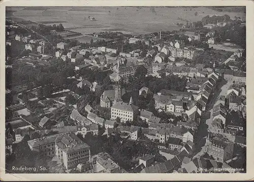 Radeberg, Fliegeraufnahme, gelaufen 1952