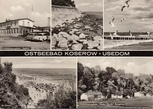 Koserow, Maison de repos Walter Ulbricht, plage, mouettes, couru 1972