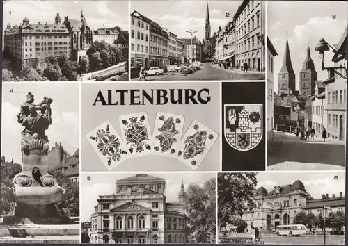 Altenburg, marché, Dentelles rouges, Gare ferroviaire, Théâtre, couru 1981