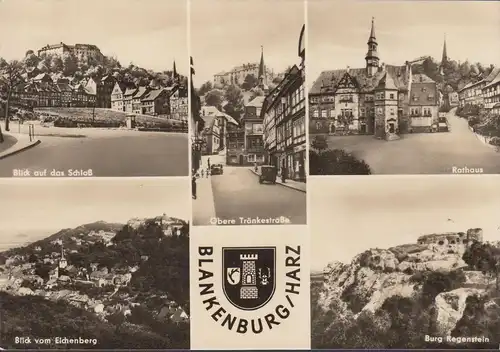 Blankenburg, Obere Tränkerstrasse, Rathaus, Schloss, gelaufen 1970