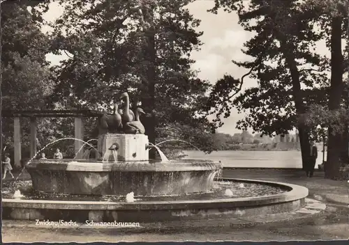 Zwickau, Schwanenbrunnen, gelaufen