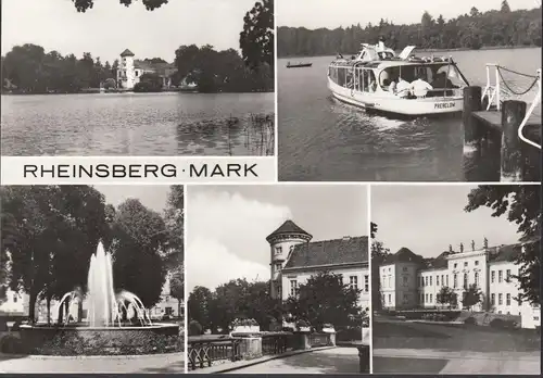 Rheinsberg, vue de la ville, bateau Prebelow, non-roulé