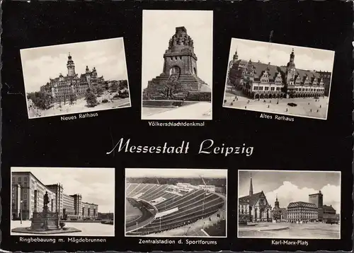 Messestadt Leipzig, Rathaus, Denkmal, Mägdebrunnen, Zentralstadion, ungelaufen