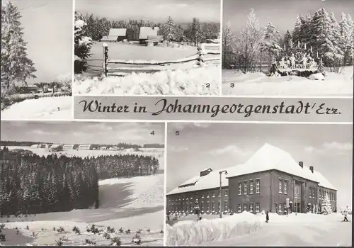 Johanngeorgenstadt im Winter, Ferienheim, Kulturhaus, Schwibbogen, gelaufen