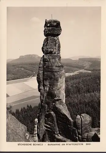 Barbarine sur la pierre du Pfaffenstein, sans couru