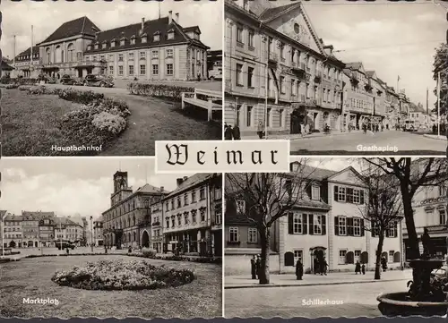 Weimar, gare centrale, Goetheplatz, marché, Schillerhaus, couru