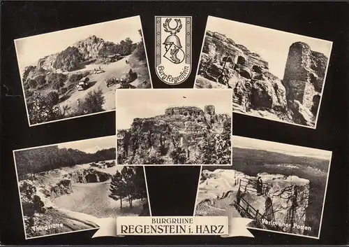 Blankenburg, Regenstein, Burgruine, Mehrbild, gelaufen 1967