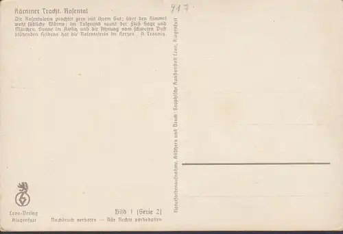 Rosental, Die Rosentalerin in Tracht, ungelaufen
