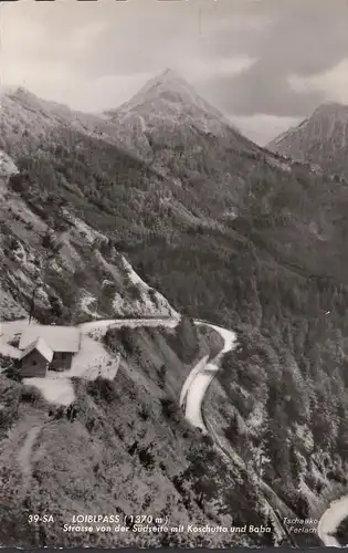 Loiblpass, Strasse von der Südseite mit Koschutta, ungelaufen